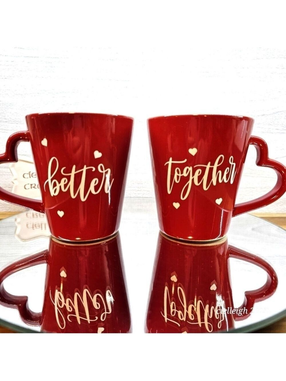 Better Together Heart Shaped Handle Mugs